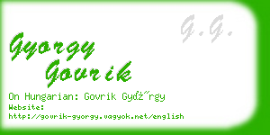 gyorgy govrik business card